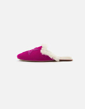 Embellished Star Velvet Slippers, Pink (PINK), large