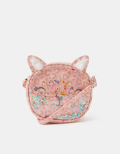 Girls Sequin Cat Crossbody Bag, , large