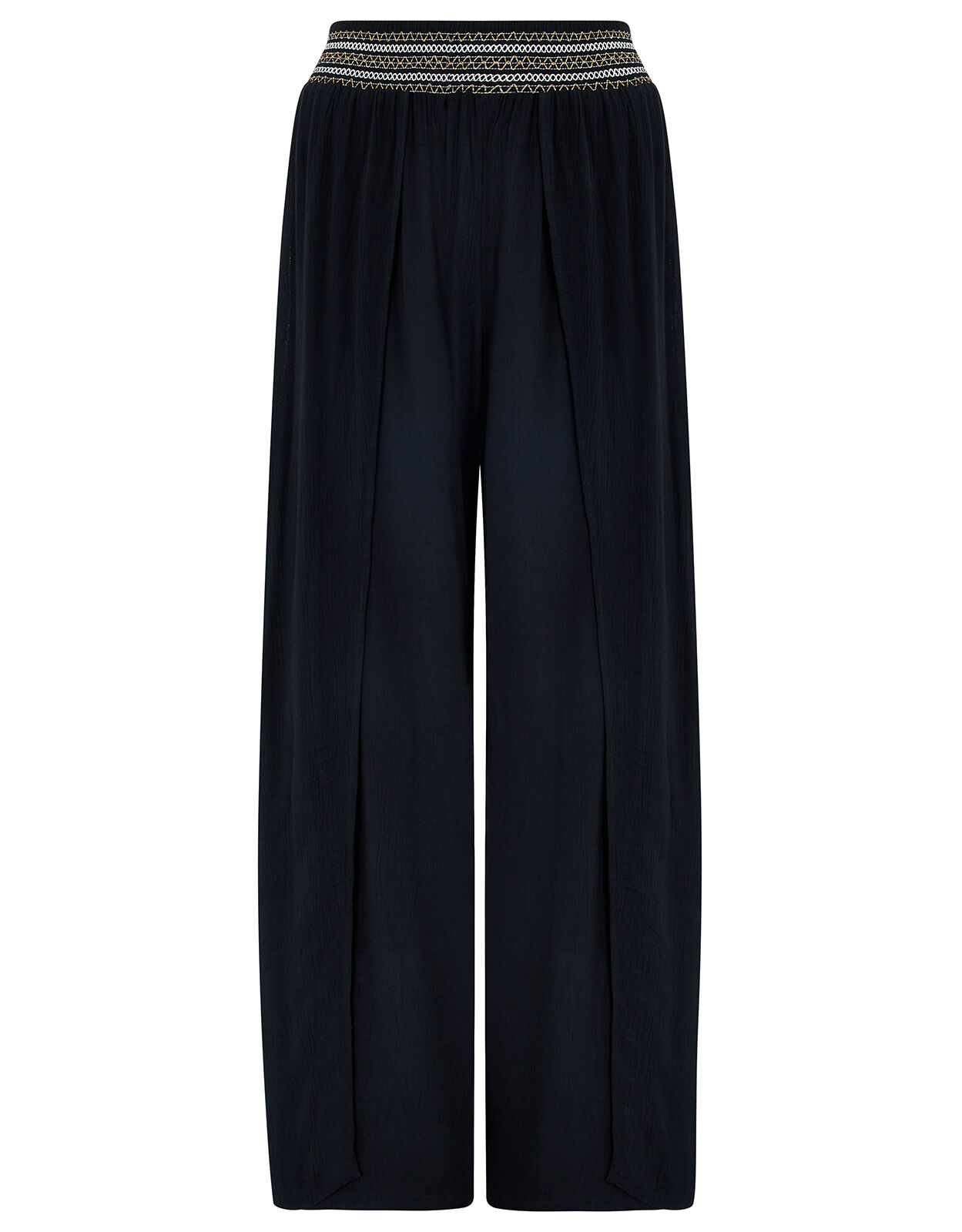 Black wide leg beach trousers hotsell