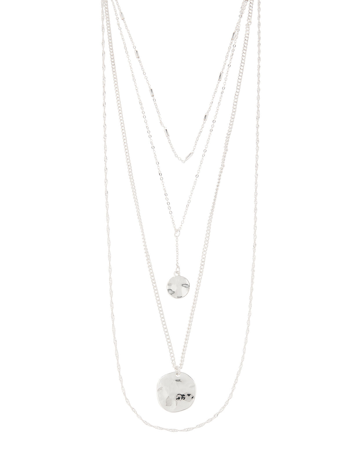 Silver band necklace store