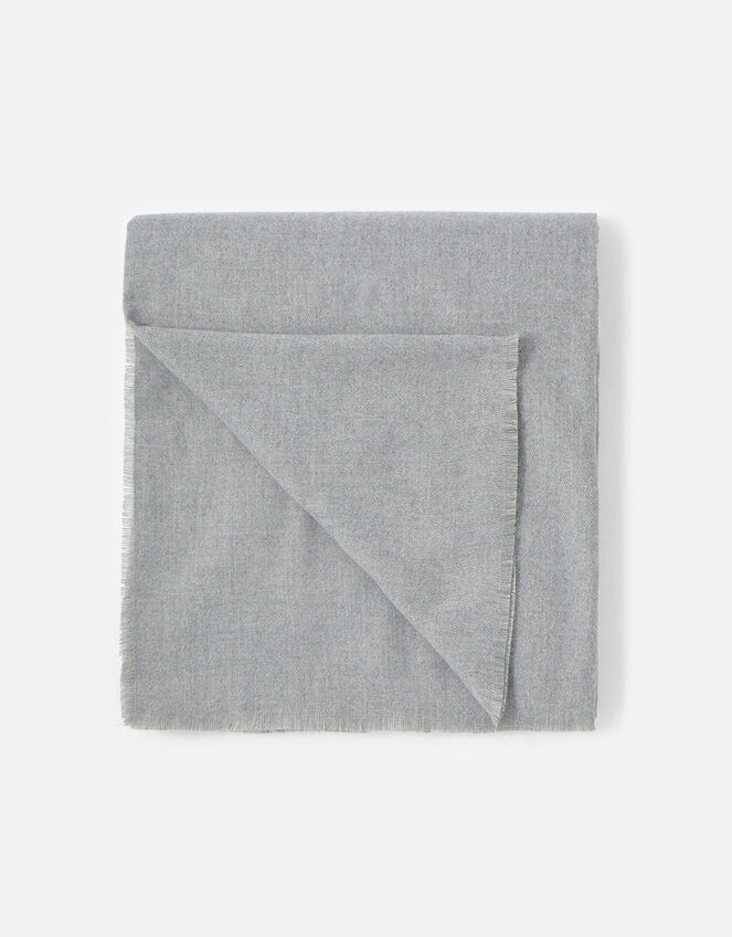 Plain Super-Soft Blanket Scarf Grey, , large