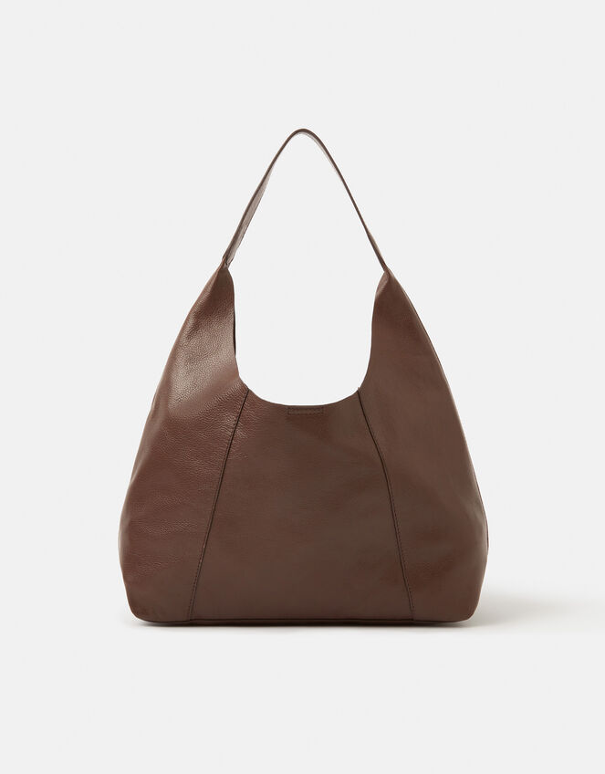 Slouchy Leather Shoulder Bag, , large