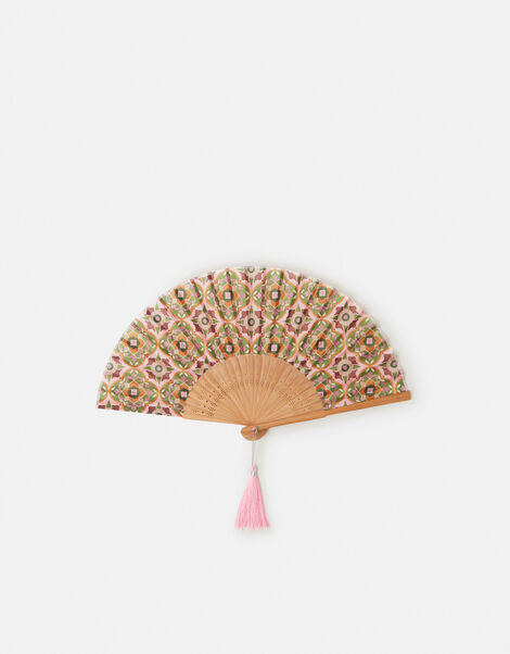 Tile Print Foldable Fan, , large
