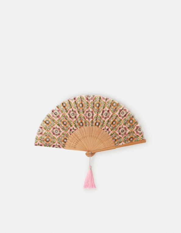 Tile Print Foldable Fan, , large