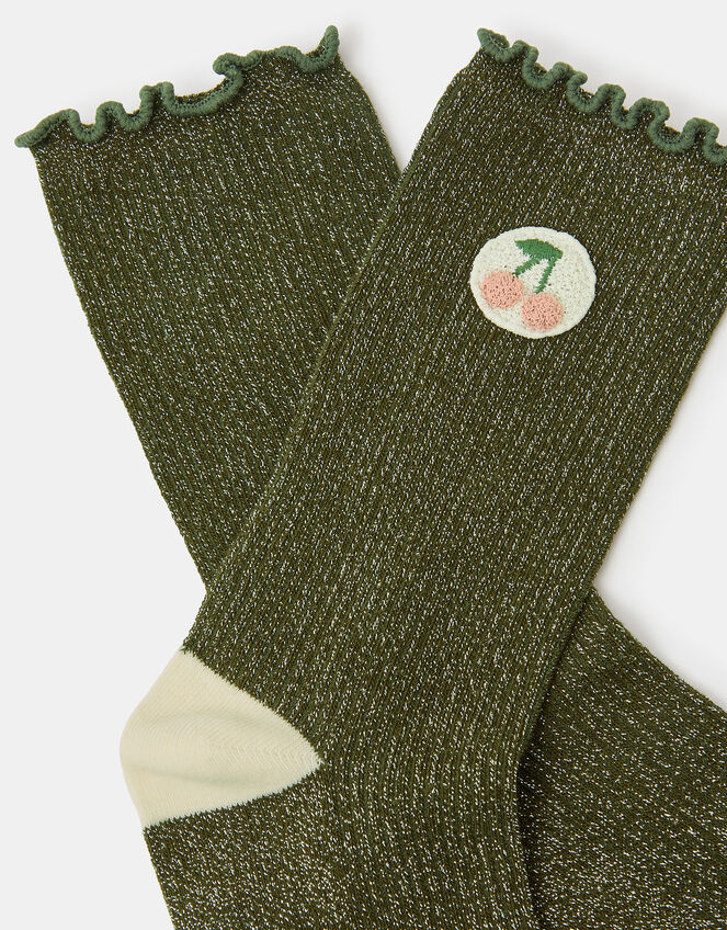Glitter Cherry Sock, , large