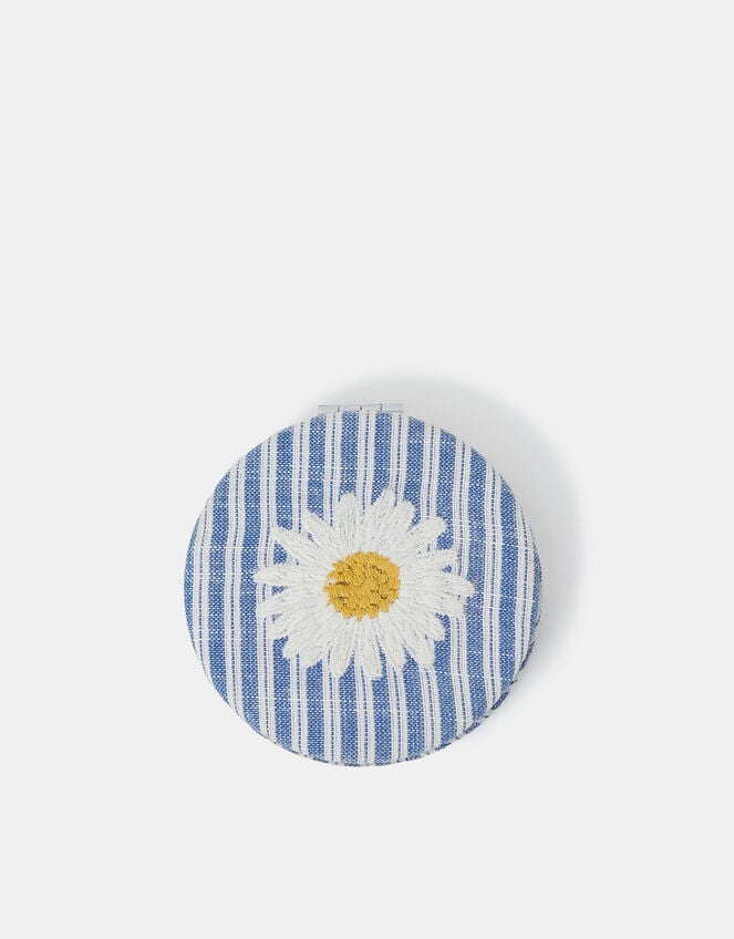 Embroidered Daisy Compact Mirror, , large