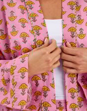 Marigold Print Dressing Gown, Pink (PINK), large