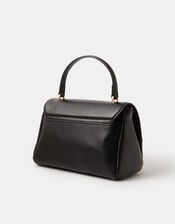 Twist Lock Chain Strap Handbag, Black (BLACK), large