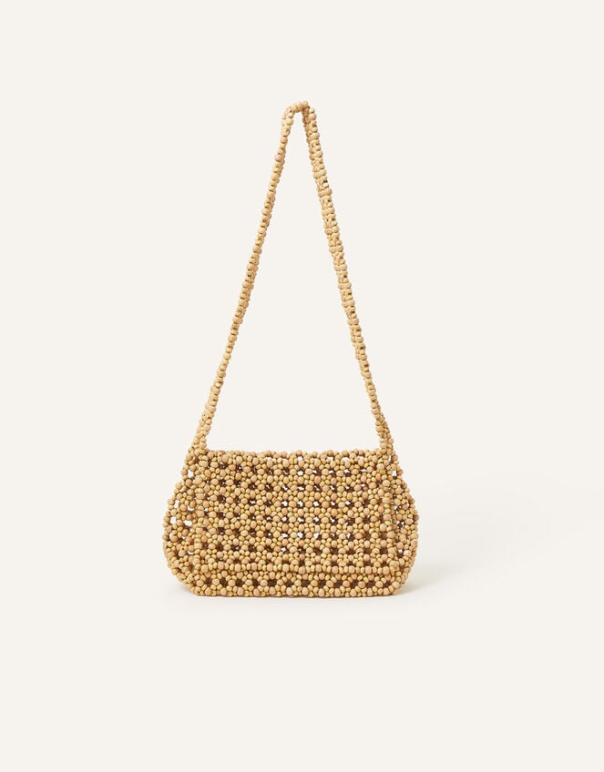 Wooden Beaded Shoulder Bag, , large