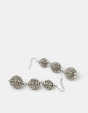 Triple Beaded Orb Drop Earrings, , large