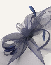 Large Double Bow Crin Headband, Blue (NAVY), large