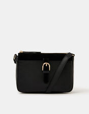 Buckle Leather Crossbody Bag, , large