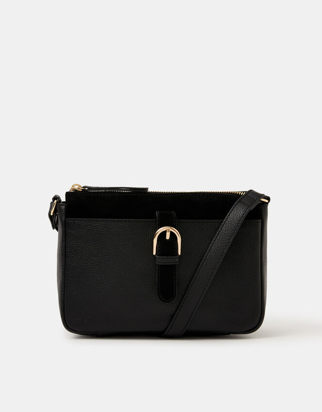 Buckle Leather Crossbody Bag, , large