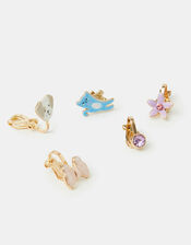 5-Pack Girls Pet Club Clip-On Earrings, , large
