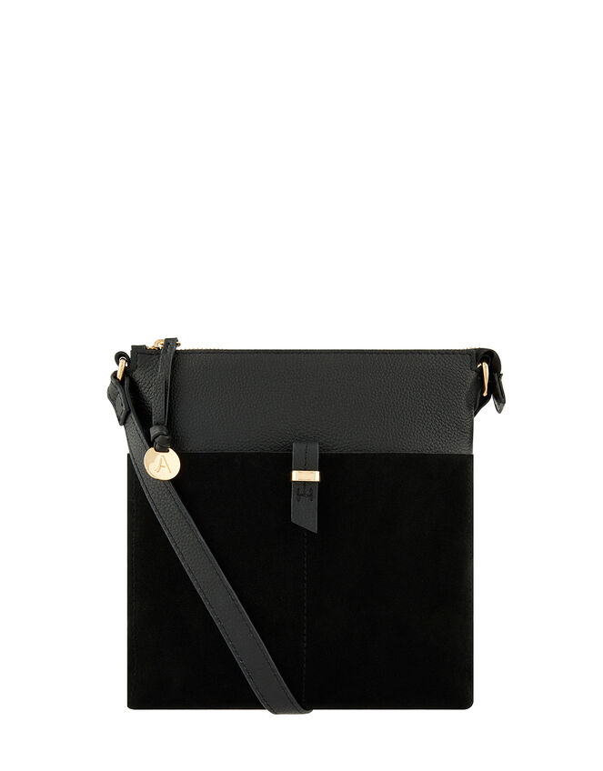 Mini Leather Messenger Bag, , large