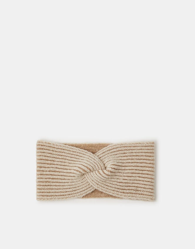 Twist Knit Bando Headband, Natural (NATURAL), large