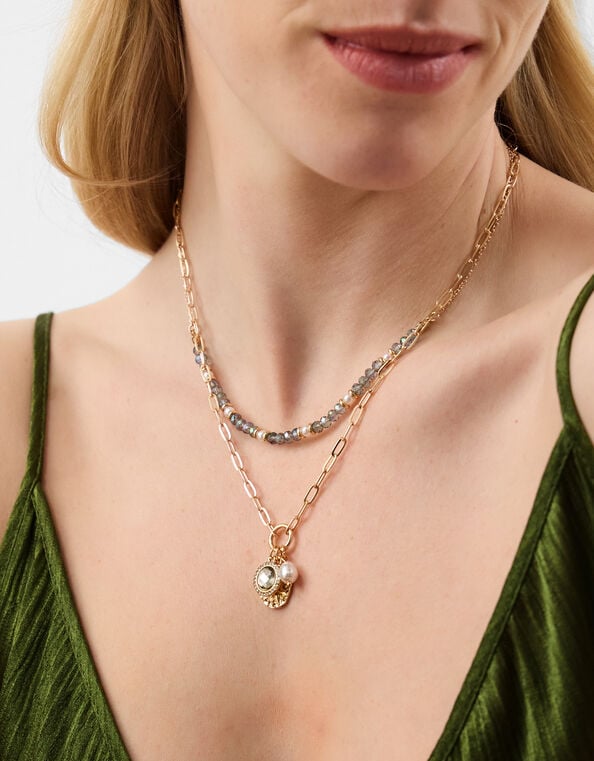 2-Pack Beaded Charm Necklaces, , large