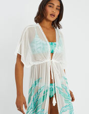 Palm Embroidered Kaftan, Ivory (IVORY), large