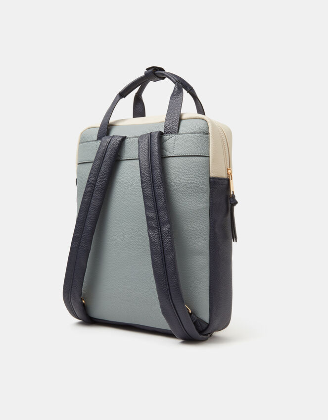 Faux Leather Backpack, Blue (BLUE), large
