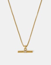 Stainless Steel T-Bar Cube Chain Necklace, , large