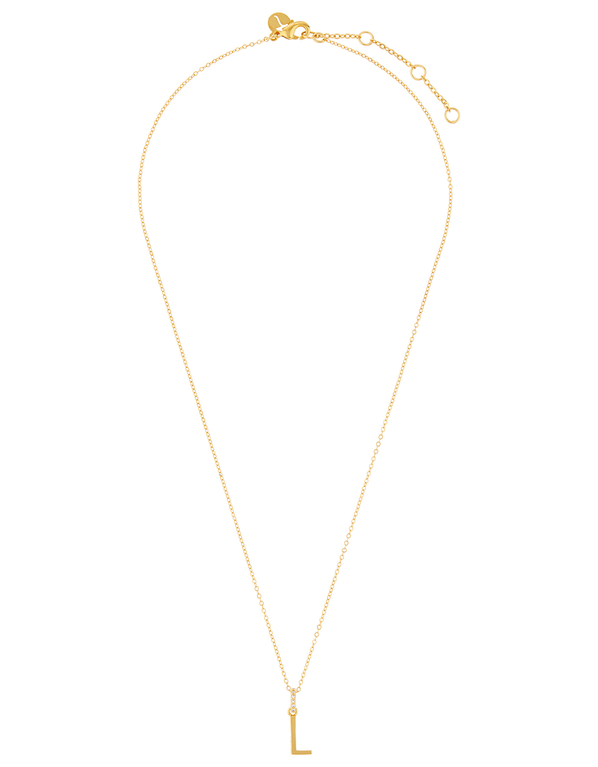 Sparkle Initial Necklace - L, , large