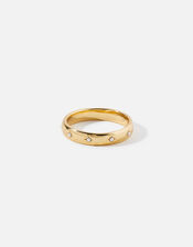 Gold-Plated Pearl Star Band Ring, Gold (GOLD), large