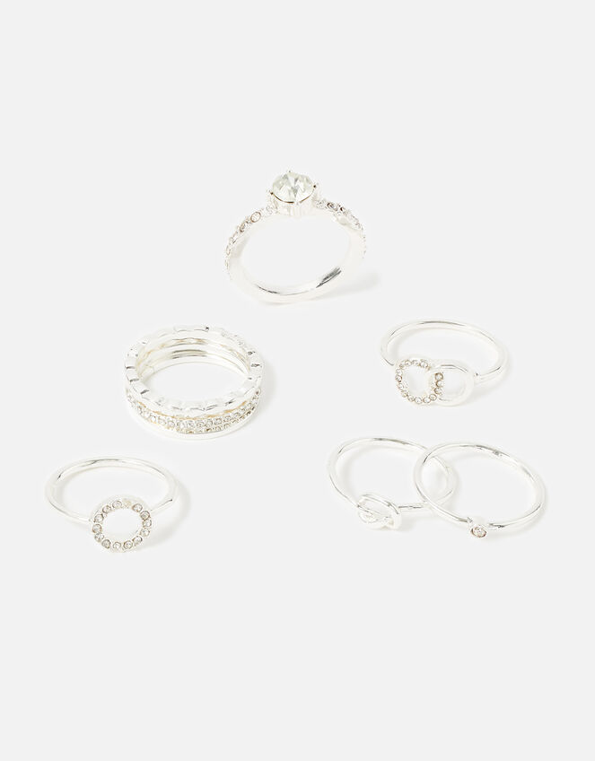 Circle Rings 8 Pack, White (CRYSTAL), large