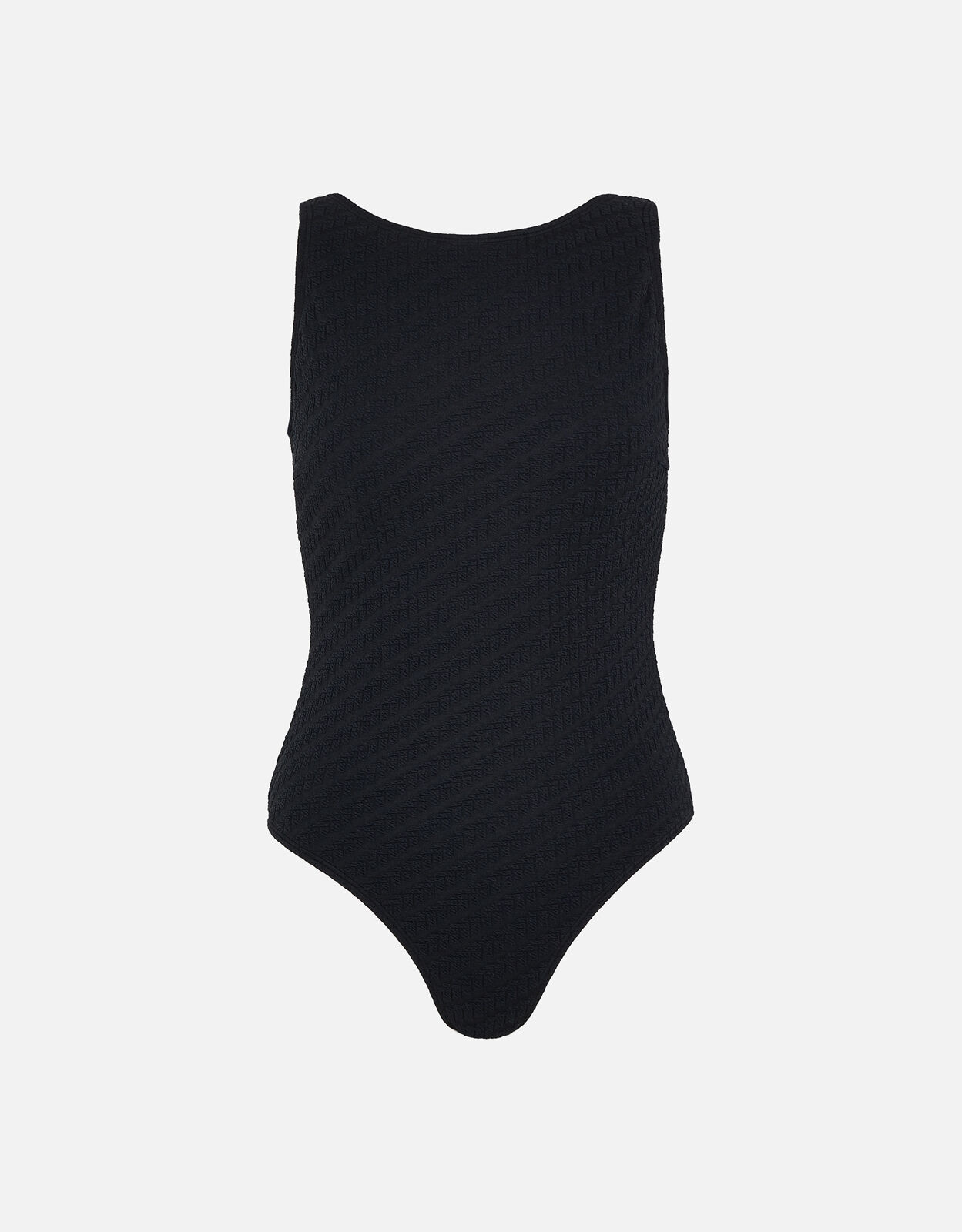 ★PLAGE_seoul★ High Neck Swimsuit_Black Women's Solid High Neck One Piece Black