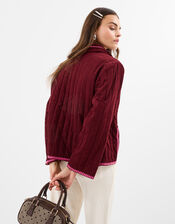 Whipstitch Quilted Corduroy Jacket, Red (BURGUNDY), large