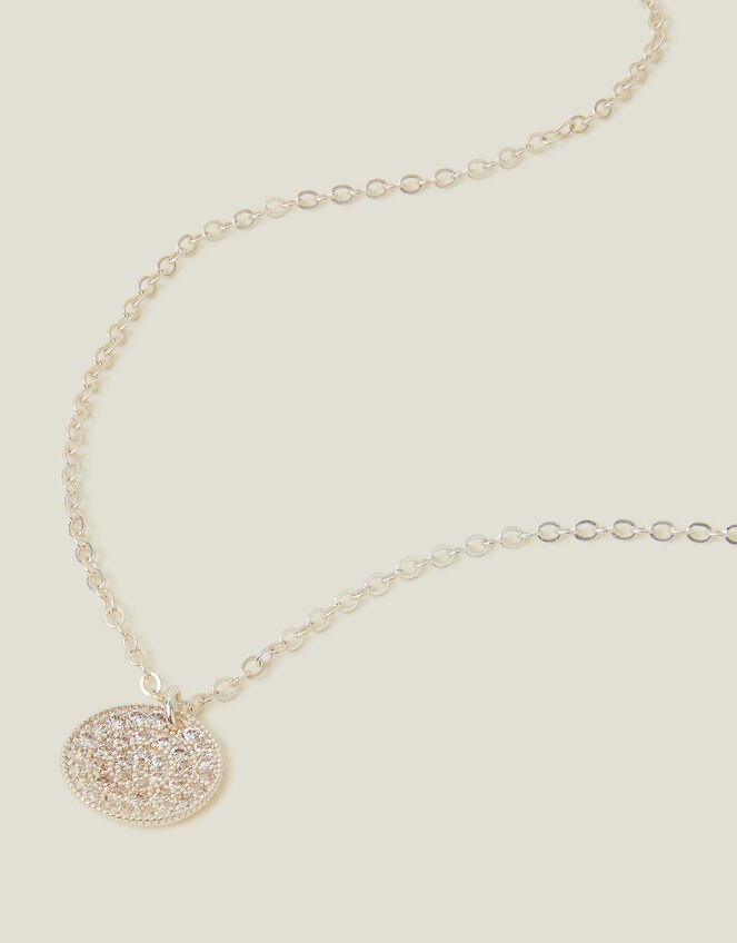 Sterling Silver-Plated Pendant Necklace, , large