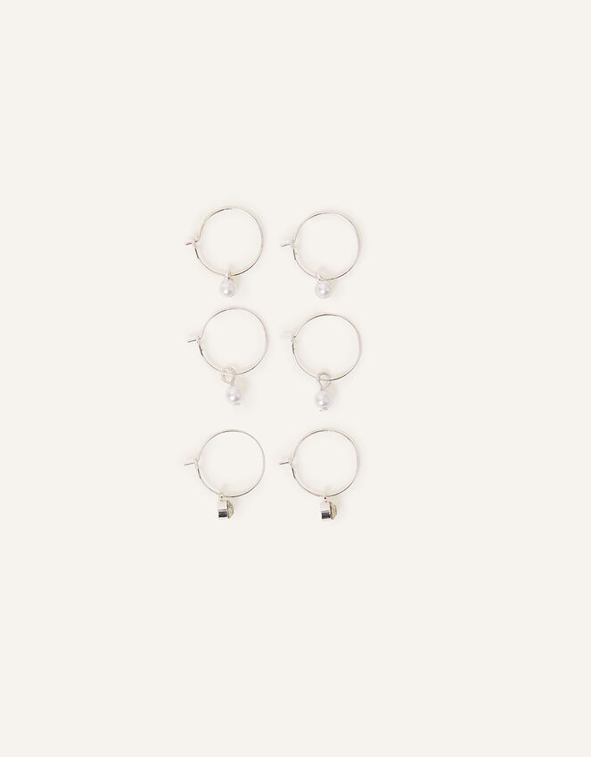 Simple Charm Hoops Set of Three , , large