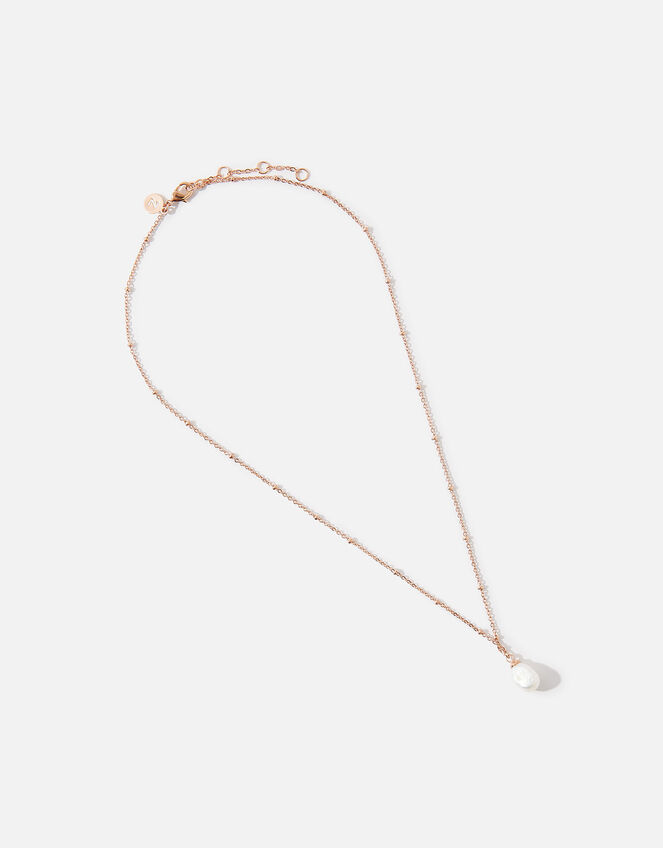 14ct Gold-Plated Irregular Pearl Necklace, Gold (ROSE GOLD), large