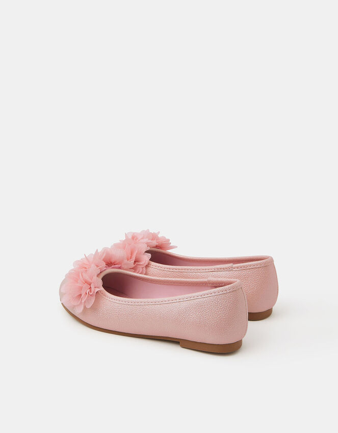 Girls Corsage Flower Ballet Flats, Pink (PINK), large