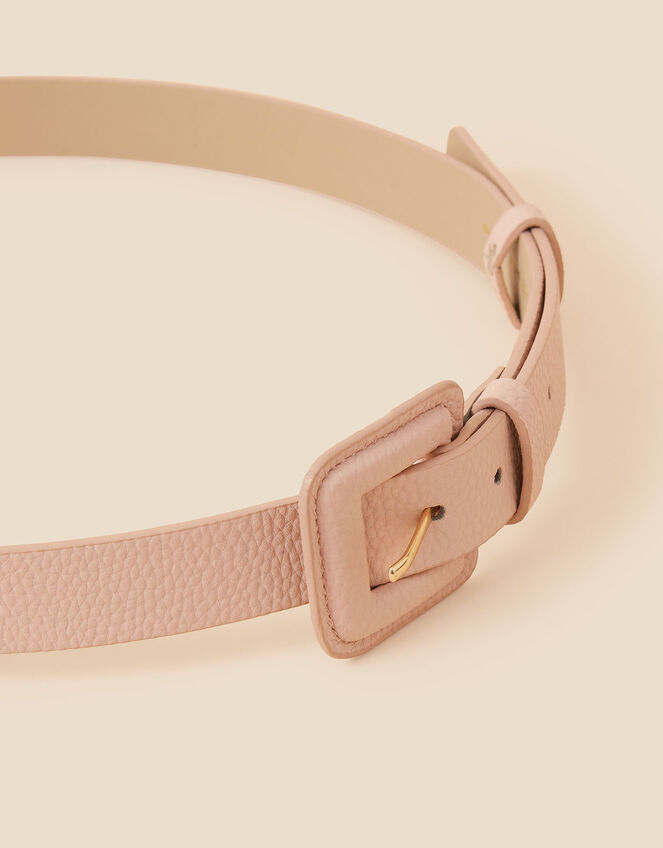 Square Buckle Belt, Nude (NUDE), large