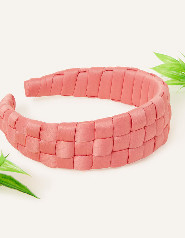 Woven Satin Headband, , large