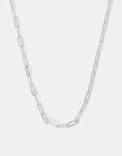 Sterling Silver-Plated Paper Clip Chain, , large