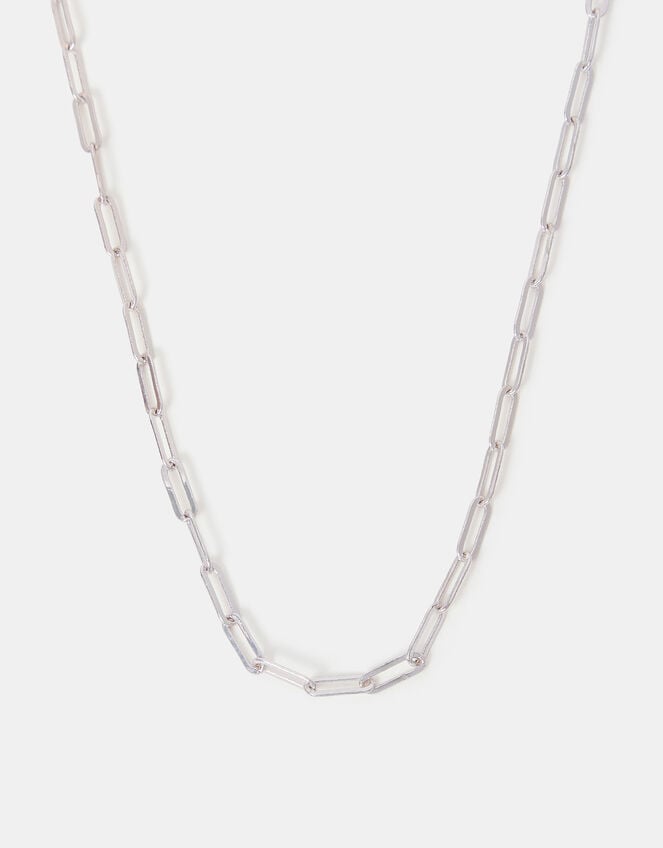 Sterling Silver-Plated Paper Clip Chain, , large