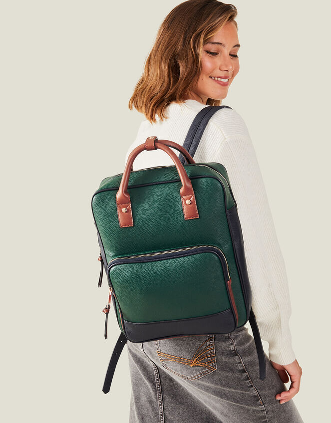 Pocket Top Handle Backpack, Green (GREEN), large