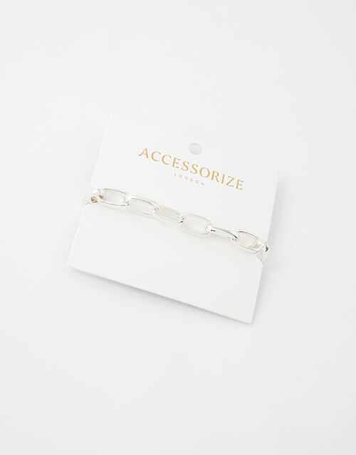 Simple Medium Chain Bracelet, Silver (SILVER), large