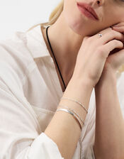 3-Pack Delicate Chain Bracelets, Silver (SILVER), large