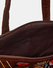 Embroidered Velvet Weekend Bag, , large