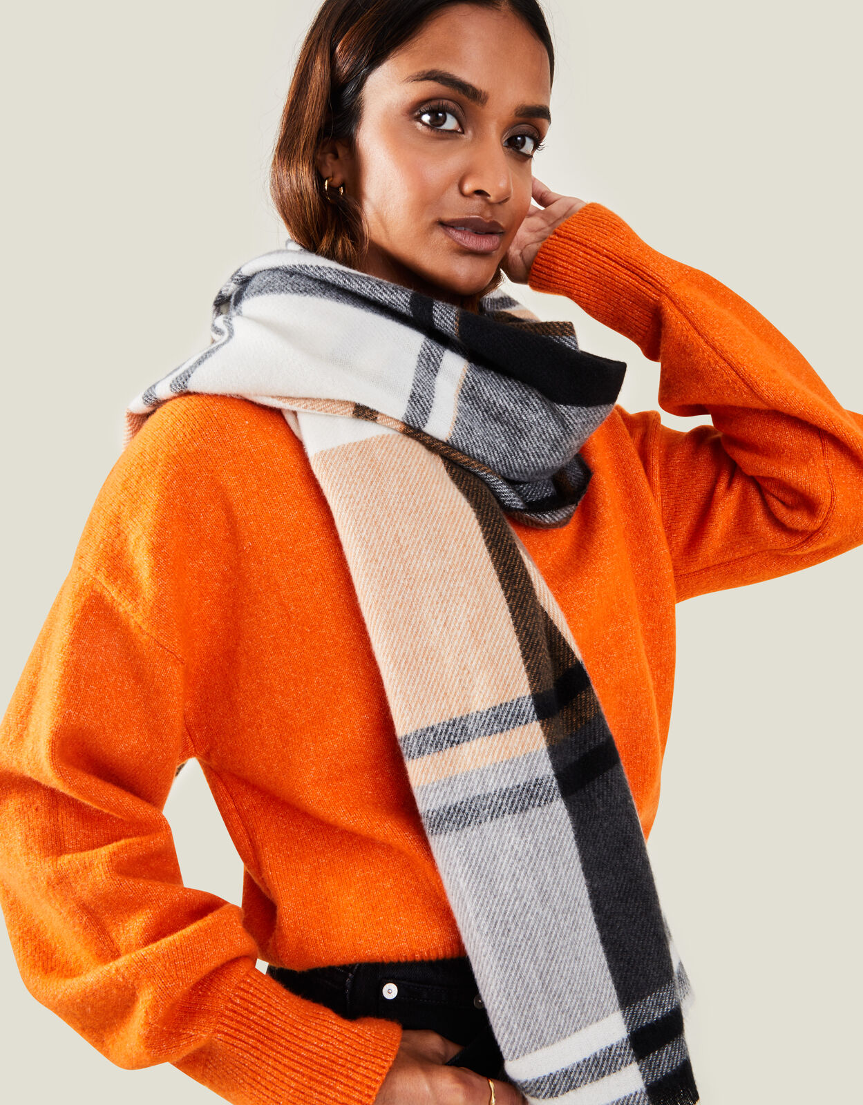 Check Blanket Scarf Blanket scarves Accessorize UK
