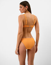 Shell Embossed Tie Bikini Top, Orange (ORANGE), large