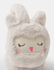 Girls Fluffy Owl Earmuffs, , large