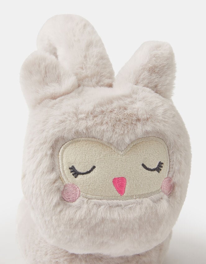 Girls Fluffy Owl Earmuffs, , large