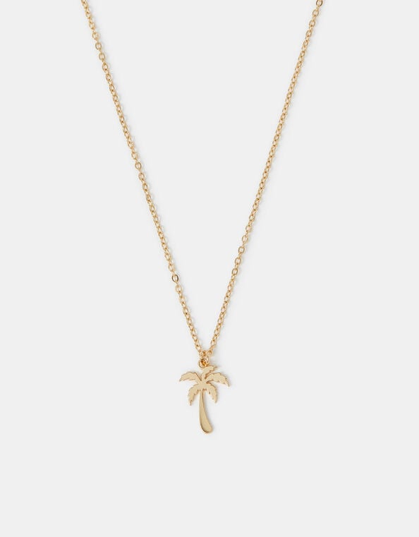 Palm Tree Pendant Necklace, , large