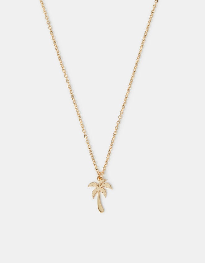 Palm Tree Pendant Necklace, , large