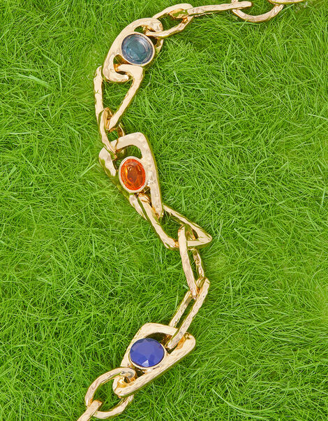 Metal Gem Loop Necklace, , large