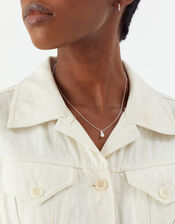 Sterling Silver Sparkle Pearl Pendant Necklace, , large