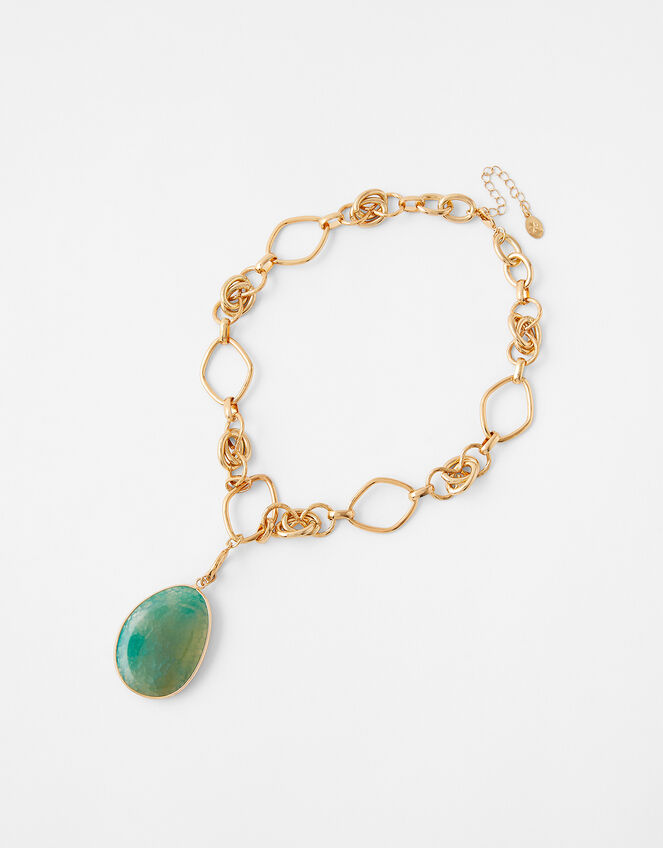 Stone Pendant Collar Necklace, , large
